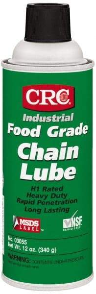 CRC - 16 oz Aerosol High Temperature Chain & Cable Lubricant - White, 8 to 325°F, Food Grade - A1 Tooling