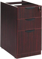 ALERA - 15-5/8" Wide x 28-1/2" High x 28-1/2" Deep, 3 Drawer Full Pedestal - Woodgrain Laminate, Mahogany - A1 Tooling