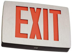 Lithonia Lighting - 1 Face, 1 Watt, Black, Aluminum, LED, Illuminated Exit Sign - 120/277 VAC, Nickel Cadmium, Universal Mounted, 11-3/4 Inch Long x 2 Inch Wide x 8-1/4 Inch High - A1 Tooling