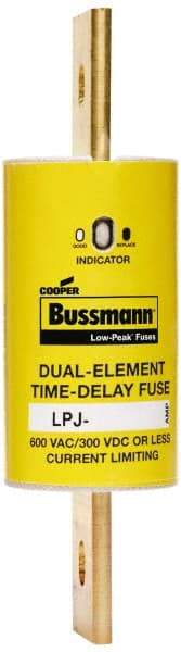 Cooper Bussmann - 300 VDC & 600 VAC, 600 Amp, Time Delay General Purpose Fuse - Bolt-on Mount, 203.2mm OAL, 100 at DC, 300 at AC (RMS) kA Rating, 2-1/16" Diam - A1 Tooling