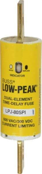 Cooper Bussmann - 300 VDC, 600 VAC, 80 Amp, Time Delay General Purpose Fuse - Bolt-on Mount, 4-5/8" OAL, 100 at DC, 300 at AC (RMS) kA Rating, 1-1/8" Diam - A1 Tooling