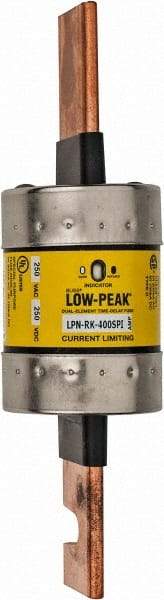 Cooper Bussmann - 250 VAC/VDC, 400 Amp, Time Delay General Purpose Fuse - Bolt-on Mount, 8-5/8" OAL, 100 at DC, 300 at AC (RMS) kA Rating, 2-3/8" Diam - A1 Tooling