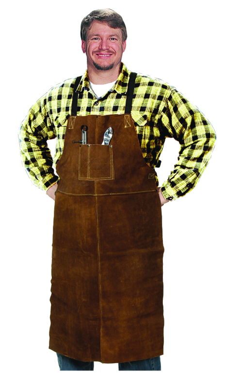 24" x 36" Leather Bib Apron - Split Cowhide - Brown - A1 Tooling