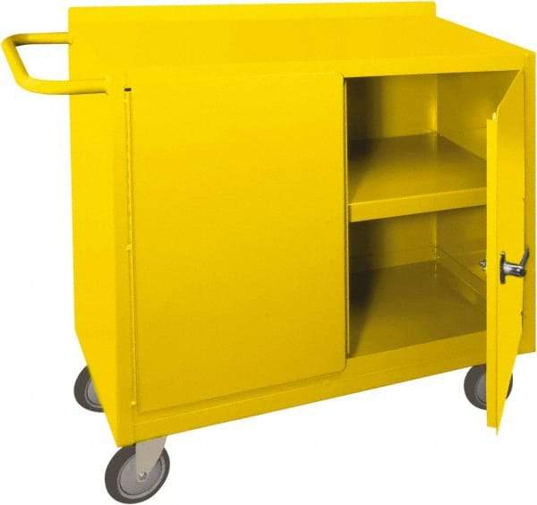 Durham - 2 Door, 1 Shelf, Yellow Steel Standard Safety Cabinet - 78" High x 18" Wide x 36" Deep, Manual Closing Door - A1 Tooling