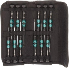 Wera - 12 Piece Hex, Phillips, Slotted & Torx Screwdriver Set - Blade Sizes: Width mm 1.5, 2, 3 & 1.8, Bit Sizes: Torx T-5 & T-6 - A1 Tooling