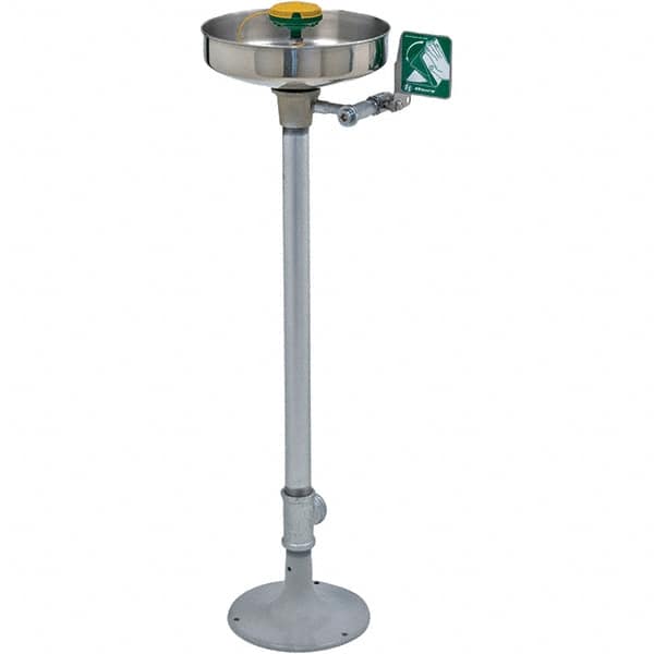 Haws - 15" Wide x 38" High, Pedestal Mount, Stainless Steel Bowl, Eye & Face Wash Station - 11" Inlet, 3.7 GPM Flow Rate - A1 Tooling