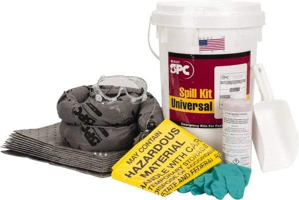 Brady SPC Sorbents - 4.5 Gal Capacity Universal Spill Kit - 6.5 Gal Bucket - A1 Tooling