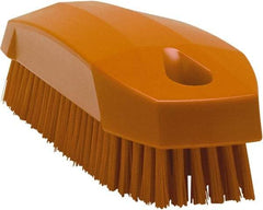 Vikan - 0.7" Bristle Length, Polyester Scrub Brush - 1-1/2" Wide Head, 4-1/2" OAL, Orange, Polypropylene Block - A1 Tooling