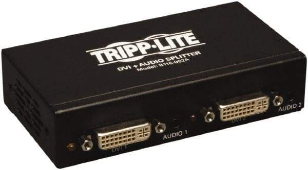 Tripp-Lite - DVI Splitter with Audio and Signal Booster - DVI Connector, Black, Use with Monitors - A1 Tooling