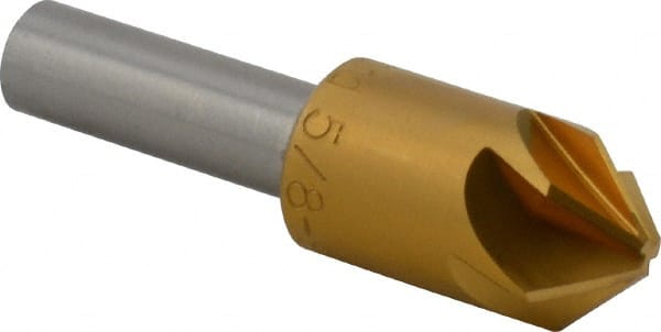 M.A. Ford - 5/8" Head Diam, 3/8" Shank Diam, 6 Flute 90° High Speed Steel Countersink - A1 Tooling