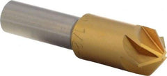 M.A. Ford - 1/2" Head Diam, 3/8" Shank Diam, 6 Flute 100° High Speed Steel Countersink - TiN Finish, 2" OAL - A1 Tooling