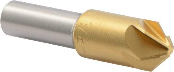 M.A. Ford - 1/2" Head Diam, 3/8" Shank Diam, 6 Flute 90° High Speed Steel Countersink - TiN Finish, 2" OAL - A1 Tooling