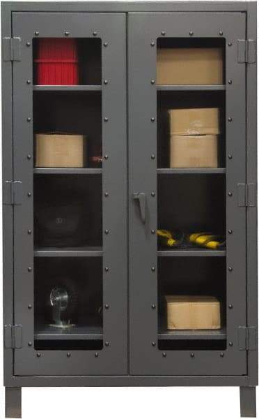 Durham - 3 Shelf Visible Storage Cabinet - Steel, 48" Wide x 24" Deep x 66" High, Gray - A1 Tooling