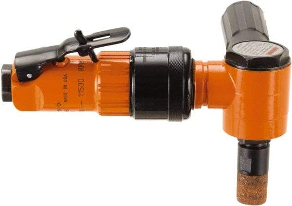 Dotco - 6mm Collet, Angle Handle, Air Angle Die Grinder - 25,000 RPM, Front Exhaust, 30 CFM, 0.6 hp, 90 psi, 6.3mm Inlet - A1 Tooling