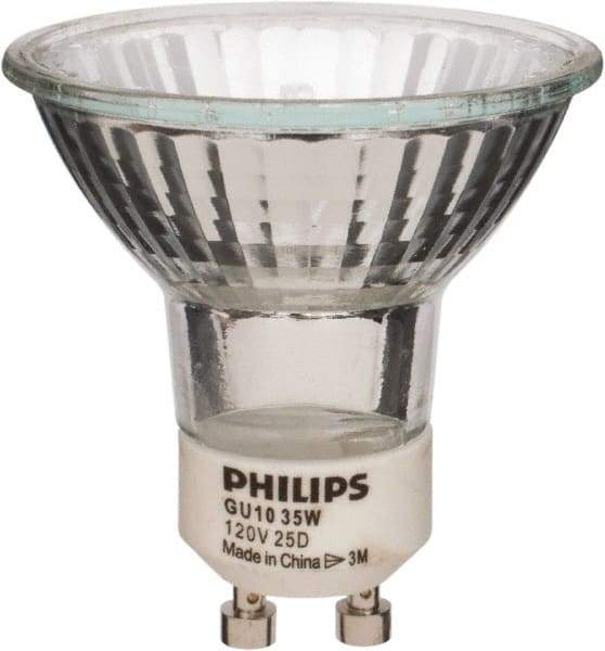 Philips - 35 Watt Halogen Commercial/Industrial 2 Pin Lamp - 2,750°K Color Temp, 265 Lumens, 120 Volts, Dimmable, Twistline, 3,000 hr Avg Life - A1 Tooling