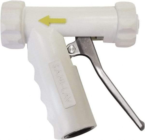 SANI-LAV - 3/4" Pipe, Insulated, Grade 304 Stainless Steel Adjustable Spray Pattern Nozzle - White, 3/4 GHT Connection, 7 Gal per min at 100 psi, 3/4 GHT, 3/4" Orifice Diam, For Use With Water - A1 Tooling