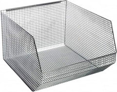 Quantum Storage - 175 Lb. Load Capacity, 18-1/2" Deep, Chrome Hopper Stacking Bin - 11-1/8" High x 17-1/8" Wide x 18-1/2" Long - A1 Tooling