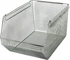 Quantum Storage - 175 Lb. Load Capacity, 18-1/2" Deep, Chrome Hopper Stacking Bin - 10-1/8" High x 11" Wide x 18-1/2" Long - A1 Tooling