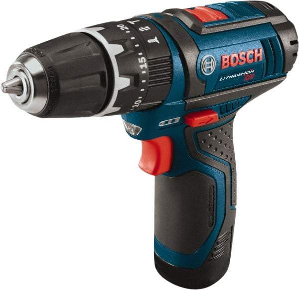 Bosch - 12 Volt 3/8" Keyless Chuck Cordless Hammer Drill - 0 to 19,500 BPM, 0 to 1,300 RPM, Reversible - A1 Tooling