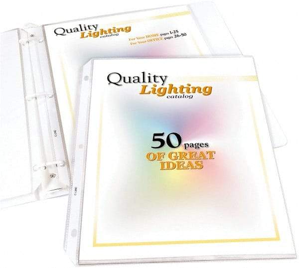 C-LINE - 75 Piece Clear Sheet Protectors-Ring Binder - 11-3/8" High x 9.453" Wide - A1 Tooling