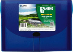 C-LINE - 13 x 9-1/4 x 1-5/8", Letter Size, Blue, Expandable File Folders with Top Tab Pocket - Has Index Tabs, 1 per Box - A1 Tooling