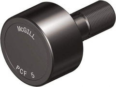 McGill - 3-1/4" Roller Diam x 2" Width, 1-1/4" Stud Diam x 2-1/2" Length, Plain Load Roller - Steel, 1-3/4" Thread Length, 1-1/4-12 Thread, 4-1/2" OAL, 14,300 Lb Dynamic Cap, 16,000 Lb Static Cap - A1 Tooling