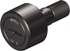 McGill - 1/2" Roller Diam x 3/8" Width, 3/16" Stud Diam x 5/8" Length, Sealed Stud Cam Follower - Steel, 1/4" Thread Length, 10-32 Thread, 1.03" OAL, 680 Lb Dynamic Cap, 790 Lb Static Cap - A1 Tooling