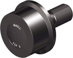 McGill - 5" Roller Diam x 3" Width, 2" Stud Diam x 4-1/2" Length, Flanged Load Roller - Steel, 2-1/2" Thread Length, 2-12 Thread, 7-1/2" OAL, 35,800 Lb Dynamic Cap, 40,000 Lb Static Cap - A1 Tooling