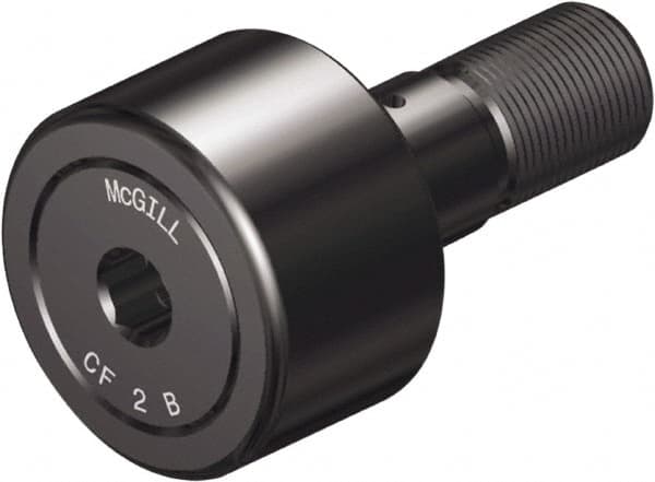 McGill - 4" Roller Diam x 2" Width, 1-3/8" Stud Diam x 3-1/2" Length, Sealed Stud Cam Follower with Hex - Steel, 1-1/2" Thread Length, 1-1/2-12 Thread, 5.78" OAL, 22,800 Lb Dynamic Cap, 44,770 Lb Static Cap - A1 Tooling