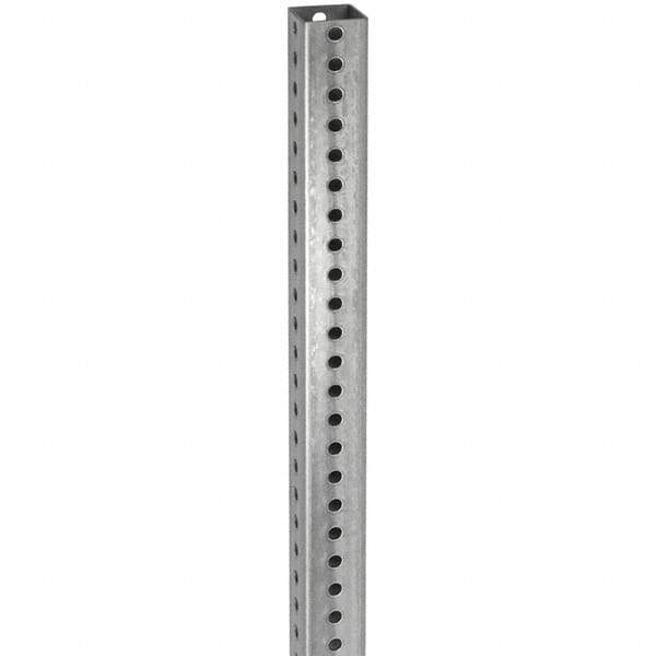 TAPCO - 10' High, Galvanized Traffic Sign Post - Steel, 7/16" Hole Diam, Silver - A1 Tooling