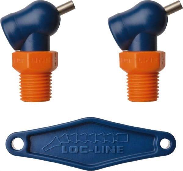 Loc-Line - 1/4" Hose Inside Diam, High-Pressure Coolant Hose Nozzle - NPT, for Use with Loc-Line Modular Hose System, 2 Pieces - A1 Tooling