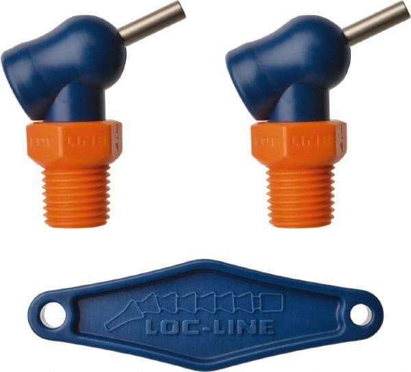 Loc-Line - 1/4" Hose Inside Diam, High-Pressure Coolant Hose Nozzle - NPT, for Use with Loc-Line Modular Hose System, 2 Pieces - A1 Tooling