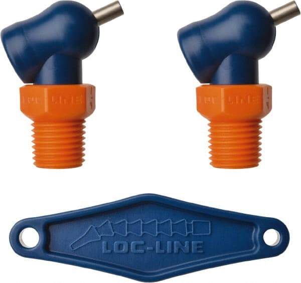 Loc-Line - 1/4" Hose Inside Diam x 1/16" Nozzle Diam, High-Pressure Coolant Hose Nozzle - NPT, for Use with Loc-Line Modular Hose System, 2 Pieces - A1 Tooling