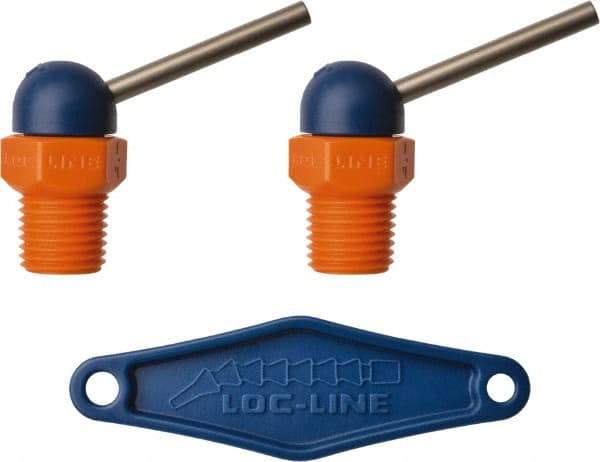 Loc-Line - 1/4" Hose Inside Diam x 1/16" Nozzle Diam, High-Pressure Coolant Hose Nozzle - NPT, for Use with Loc-Line Modular Hose System, 2 Pieces - A1 Tooling