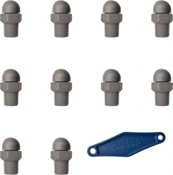 Loc-Line - 1/4" Hose Inside Diam, High-Pressure Coolant Hose Nozzle - NPT, for Use with Loc-Line Modular Hose System, 10 Pieces - A1 Tooling