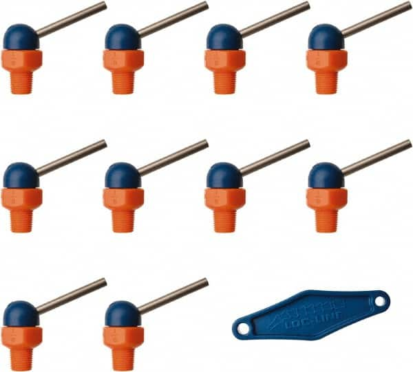 Loc-Line - 1/8" Hose Inside Diam x 1/16" Nozzle Diam, High-Pressure Coolant Hose Nozzle - NPT, for Use with Loc-Line Modular Hose System, 10 Pieces - A1 Tooling