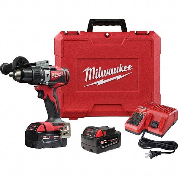 Milwaukee Tool - 18 Volt 1/2" Metal Ratcheting Chuck Cordless Hammer Drill - 0 to 28,800 BPM, 0 to 1,800 RPM, Reversible - A1 Tooling