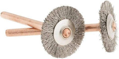 Dremel - 3/4" OD, 1/8" Shank Diam, Straight Filament Stainless Steel Wheel Brush - 0.0241" Face Width, 3/4" Trim Length, 15,000 RPM - A1 Tooling