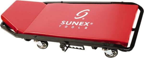 Sunex Tools - 300 Lb Capacity, 4 Wheel Creeper (with Adjustable Headrest) - Metal, 45-1/2" Long x 2-1/2" Overall Height x 19" Wide - A1 Tooling