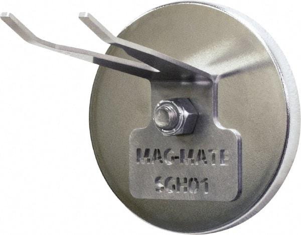 Mag-Mate - 190 Lb Max Pull Force, 1/2" Overall Height, 4-29/32" Diam, Ceramic Cup Magnet - Magnetic Spray Gun Holder Style, Chrome Plated - A1 Tooling