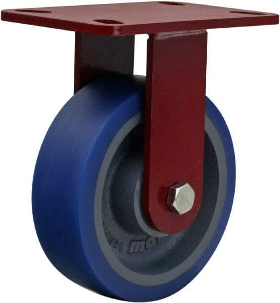 Hamilton - 6" Diam x 2" Wide x 7-1/2" OAH Top Plate Mount Rigid Caster - Polyurethane, 960 Lb Capacity, Sealed Precision Ball Bearing, 4 x 4-1/2" Plate - A1 Tooling