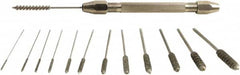 Brush Research Mfg. - 12 Piece, 1" Diam, Power Tube Brush Set - Stainless Steel Fill - A1 Tooling