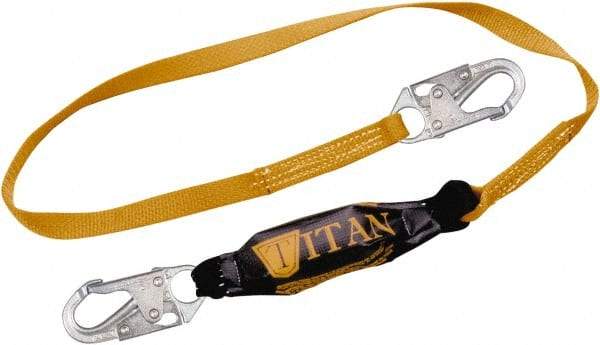 Miller - 6' Long, 310 Lb Capacity, 1 Leg Locking Snap Hook Harness Lanyard - 1-1/2" Diam, Polyester, Locking Snap Hook Anchorage Connection - A1 Tooling