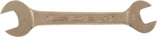 Ampco - 11mm x 12mm Nonsparking Standard Open End Wrench - Double End, Plain Finish - A1 Tooling