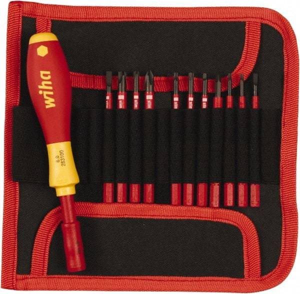 Wiha - 12 Piece, 1/4" Drive Screwdriver Insulated Bit Set - #2 Phillips, T8 to T20 Torx - A1 Tooling