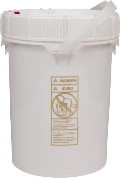 Made in USA - 5 Gal, High-Density Polyethylene Round White Single Pail - Handle & Lid Included - A1 Tooling