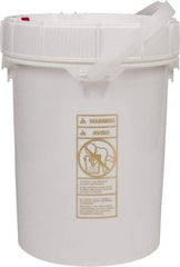 Made in USA - 5 Gal, High-Density Polyethylene Round White Single Pail - Handle & Lid Included - A1 Tooling