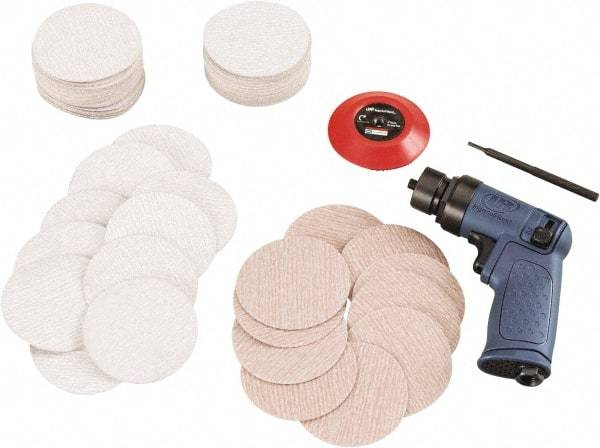 Ingersoll-Rand - 15,000 RPM, 15,000 OPM, 18.1 CFM Air Consumption, 90 psi Air Pressure, Random Air Orbital Sander - Round Pad, Hook & Loop Backing, 1/4 NPT Inlet - A1 Tooling