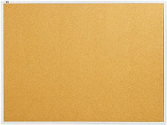 Quartet - 48" Wide x 36" High Open Cork Bulletin Board - Natural Cork over Fiberboard, Aluminum Frame - A1 Tooling