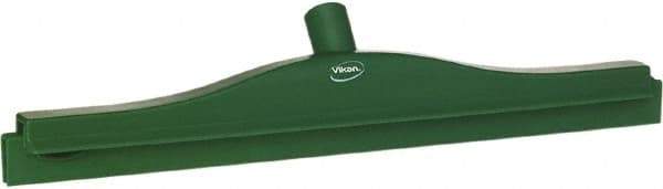 Vikan - 20" Rubber Blade Floor Squeegee - Double Edge, Green, Plastic Holder - A1 Tooling